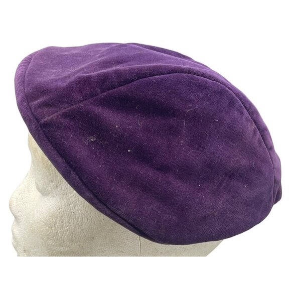 vintage cabbie paper boy hat Halloween costume theater purple READ - Picture 1 of 6